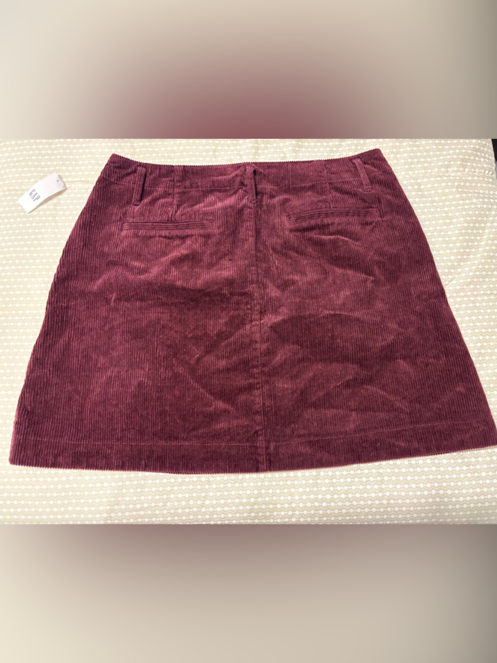 NWT GAP Corduroy A-Line Mini Skirt in Burgundy Size 12/31 - Picture 2 of 7